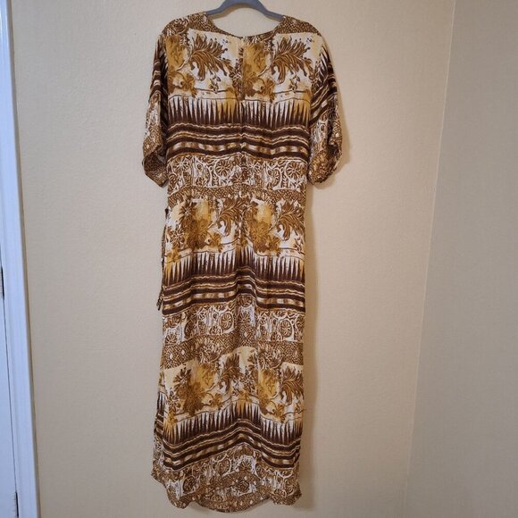 Avenue Womens Boho Floral Print Dress Size 16 Tall Retro Hawaii Tropical - Picture 11 of 11